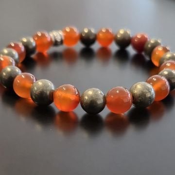 Akik ve Pirit Doğal Taş Bileklik