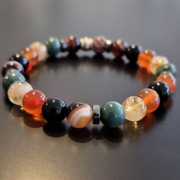 Bolluk ve Nazar Temalı Doğal Taş Bileklik