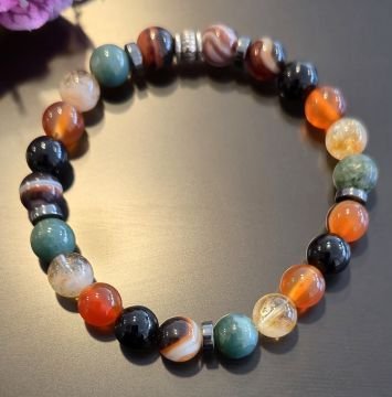 Bolluk ve Nazar Temalı Doğal Taş Bileklik