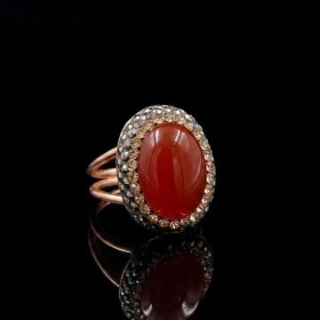 Akik Tasarım Gümüş Yüzük