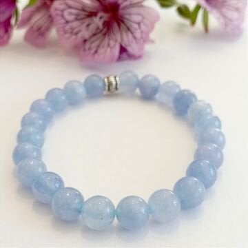 Mavi Kalsedon Doğal Taş Bileklik