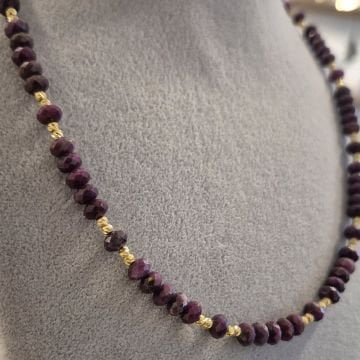 Yakut Taşlı Tasarım Gümüş Kolye