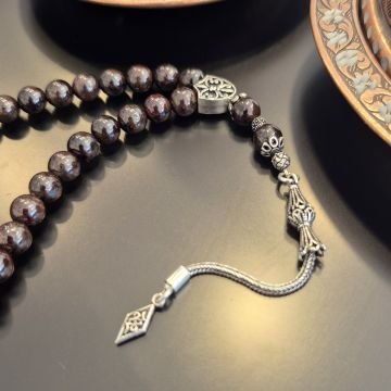 Lal Garnet 33 lük Gümüş Tesbih