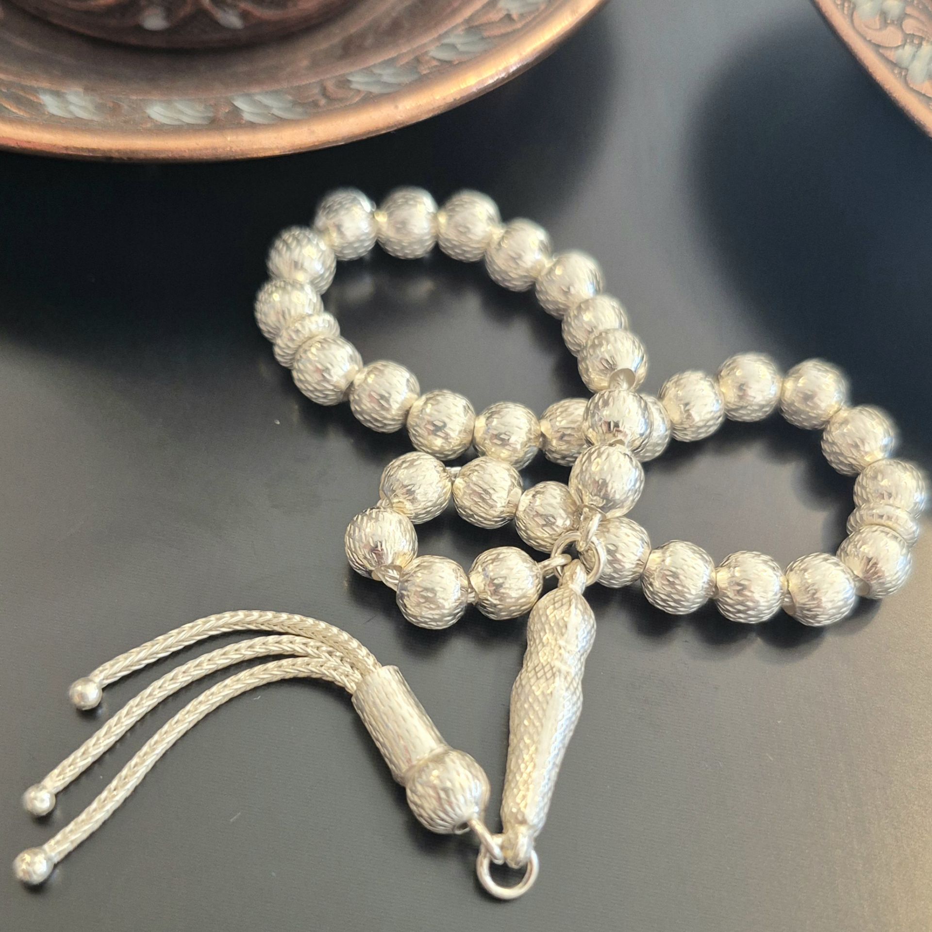 Küre Kesim 33 lük Gümüş Tesbih