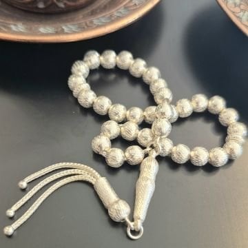 Küre Kesim 33 lük Gümüş Tesbih