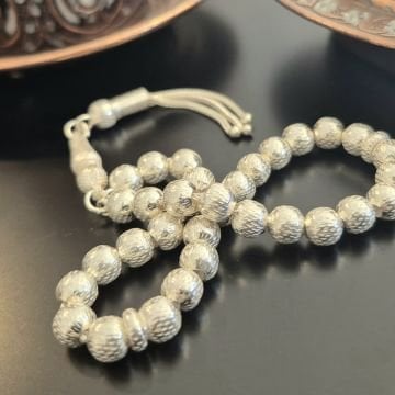 Küre Kesim 33 lük Gümüş Tesbih