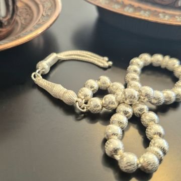 Küre Kesim 33 lük Gümüş Tesbih