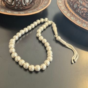Küre Kesim 33 lük Gümüş Tesbih