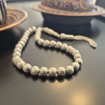 Küre Kesim 33 lük Gümüş Tesbih