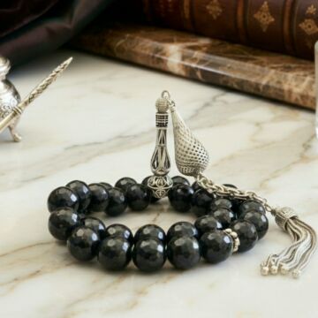 Faset Kesim Lal (Garnet) Gümüş Tesbih