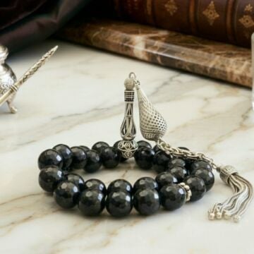 Faset Kesim Lal (Garnet) Gümüş Tesbih