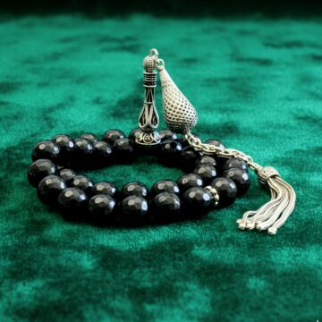 Faset Kesim Lal (Garnet) Gümüş Tesbih