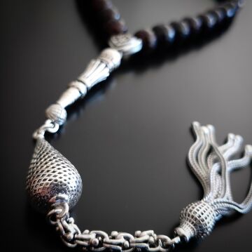 Faset Kesim Lal (Garnet) Gümüş Tesbih