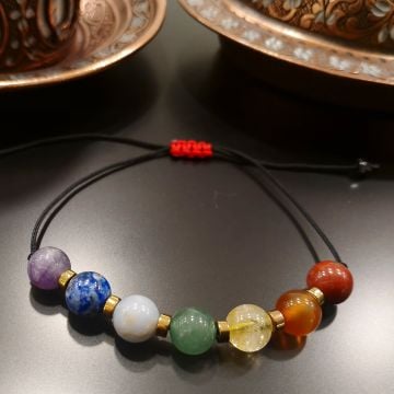 7 Çakra Doğal Taş Makrome Bileklik