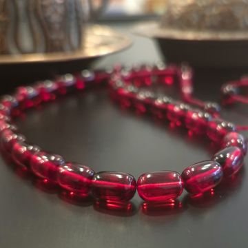 Usta İşçilikli Sistemli Vişne Tonu Kapsül Kesim 33 lük Ateş Tesbih