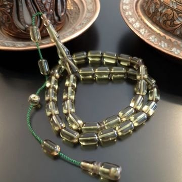 Usta İşçilikli Sistemli Kapsül Kesim 33 lük Yeşil Renk Ateş Tesbih