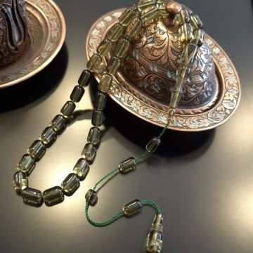 Usta İşçilikli Sistemli Kapsül Kesim 33 lük Yeşil Renk Ateş Tesbih