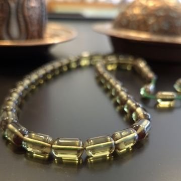 Usta İşçilikli Sistemli Kapsül Kesim 33 lük Yeşil Renk Ateş Tesbih