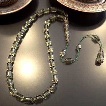 Usta İşçilikli Sistemli Kapsül Kesim 33 lük Yeşil Renk Ateş Tesbih