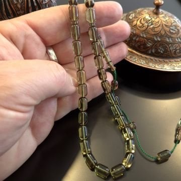 Usta İşçilikli Sistemli Kapsül Kesim 33 lük Yeşil Renk Ateş Tesbih