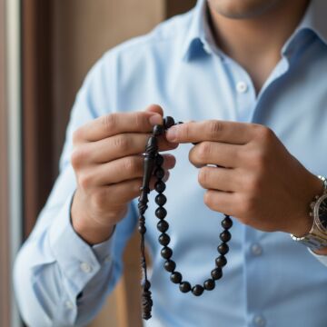 Oyma İmame Usta İşçilikli Abanoz Tesbih