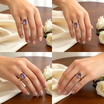 Ametist Tasarım Gümüş Yüzük