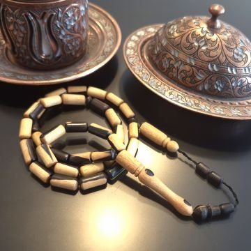 Kapsül Kesim Benekli Abanoz Ağacı 33 lük Tesbih
