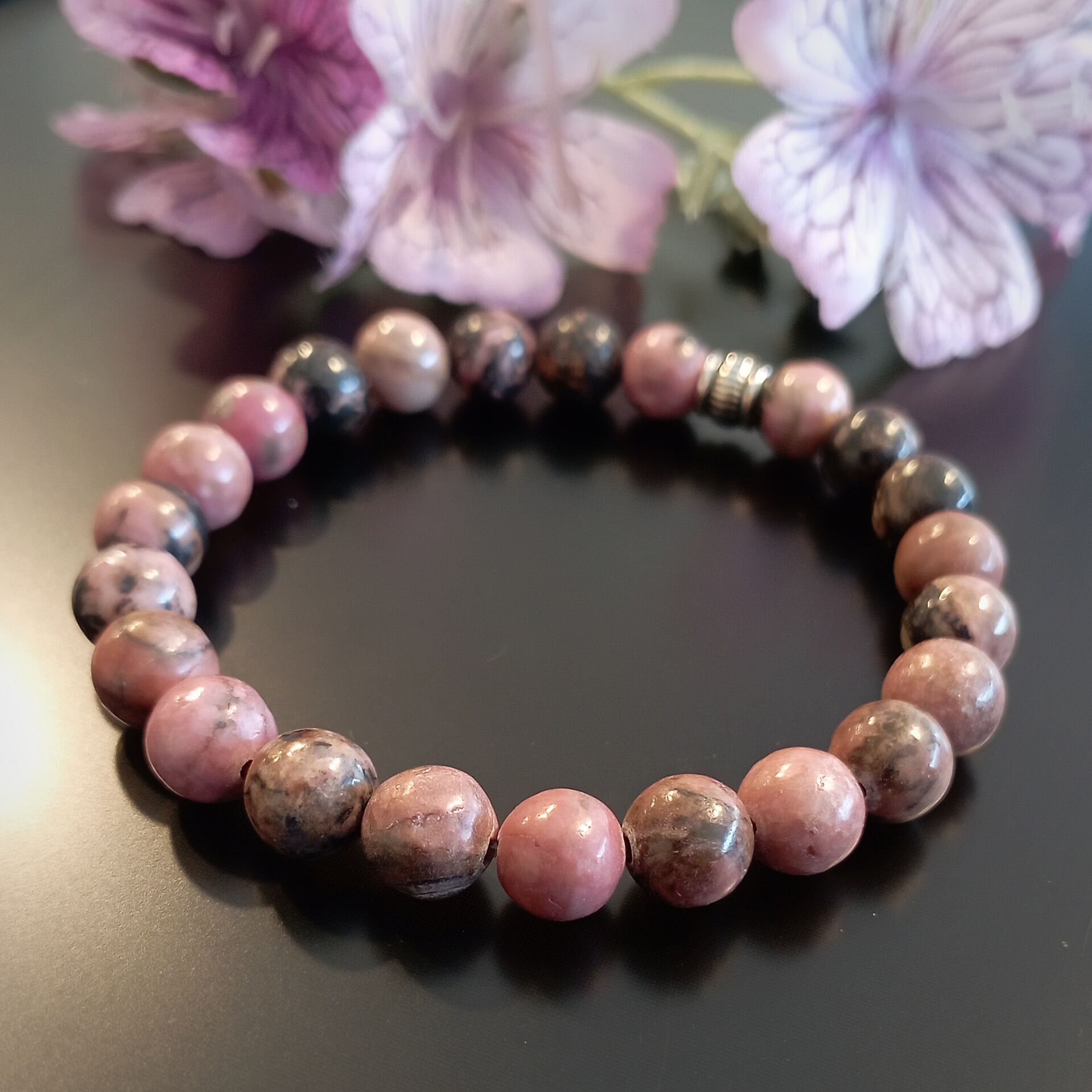 Rodonit Taşı Doğal Taş Bileklik