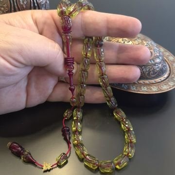 Kalem İşçilikli Usta İşi Oyma İmame Sistemli Kapsül Kesim 33 lük Ateş Tesbih