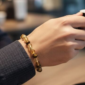 Kaplangözü ve Sitrin Doğal Taş Bileklik - Güç ve Bolluk Temalı