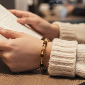 Kaplangözü ve Sitrin Doğal Taş Bileklik - Güç ve Bolluk Temalı