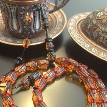 Kalem İşçilikli Usta İşi Oyma İmame Sistemli Kapsül Kesim 33 lük Ateş Tesbih