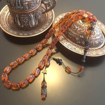 Kalem İşçilikli Usta İşi Oyma İmame Sistemli Kapsül Kesim 33 lük Ateş Tesbih