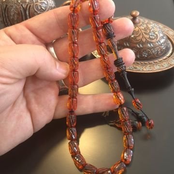 Kalem İşçilikli Usta İşi Oyma İmame Sistemli Kapsül Kesim 33 lük Ateş Tesbih