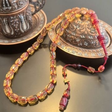 Kalem İşçilikli Usta İşi Oyma İmame Sistemli Kapsül Kesim 33 lük Ateş Tesbih