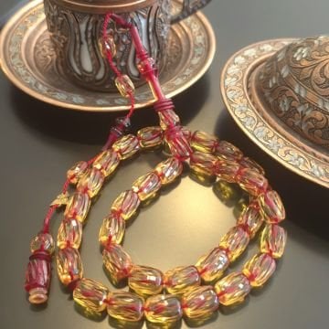 Kalem İşçilikli Usta İşi Oyma İmame Sistemli Kapsül Kesim 33 lük Ateş Tesbih