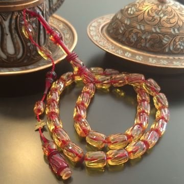 Kalem İşçilikli Usta İşi Oyma İmame Sistemli Kapsül Kesim 33 lük Ateş Tesbih