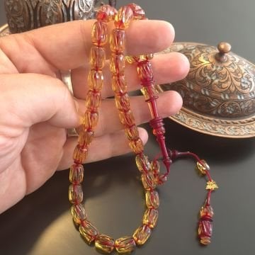 Kalem İşçilikli Usta İşi Oyma İmame Sistemli Kapsül Kesim 33 lük Ateş Tesbih