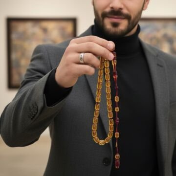 Kalem İşçilikli Usta İşi Oyma İmame Sistemli Kapsül Kesim 33 lük Ateş Tesbih