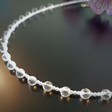 Kristal Kuvars Tasarım Gümüş Kolye