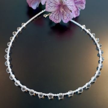 Kristal Kuvars Tasarım Gümüş Kolye