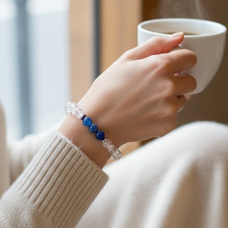 Kyanit ve Kristal Kuvars Pozitif Enerji Bilekliği