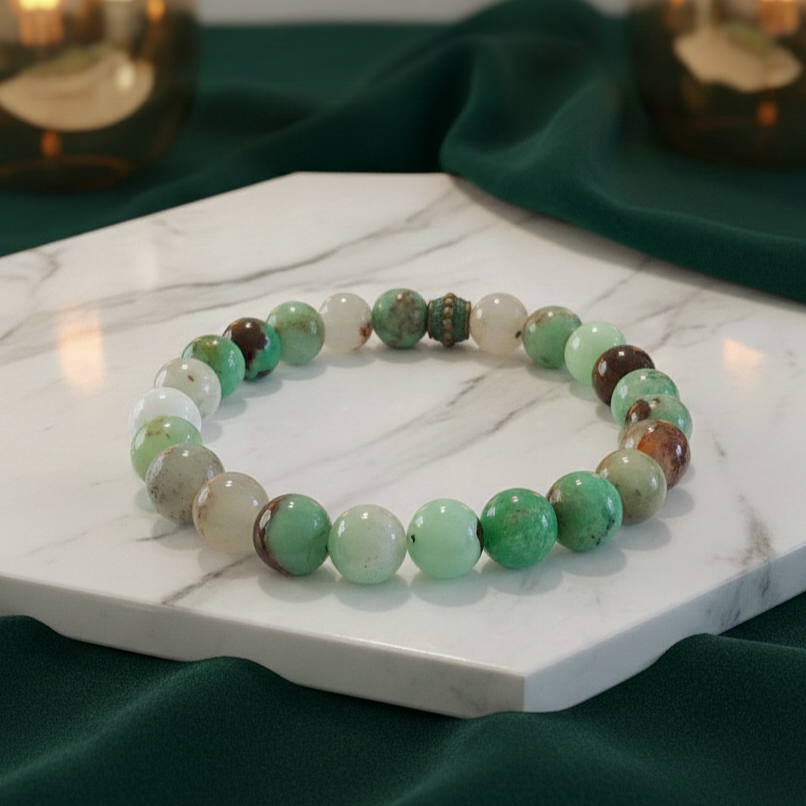 Krizopras Doğal Taş Bileklik