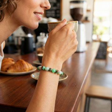 Krizopras Doğal Taş Bileklik