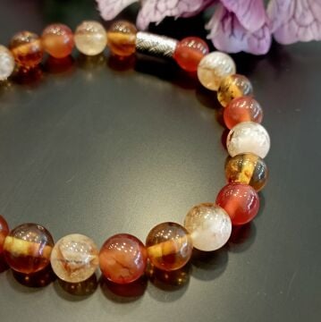 Akik, Kehribar ve Sitrin Taşlı Doğal Taş Bileklik - Enerjini Dengele Temalı