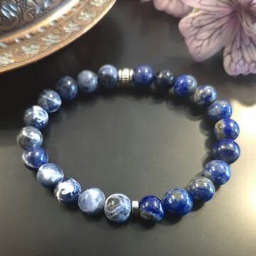 Lapis Lazuli ve Sodalit Taşlı Doğal Taş Bileklik - Zihinsel Berraklık ve İçsel Huzur