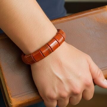 Özel Kesim Kırmızı Jasper Doğal Taş Bileklik - İçsel Güç ve Denge Temalı