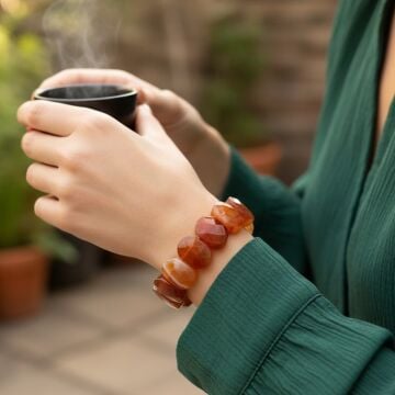 Özel Kesim Akik Doğal Taş Bileklik - Nazar ve İçsel Güven Temalı