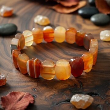 Özel Kesim Akik Doğal Taş Bileklik - Nazar ve İçsel Güven Temalı