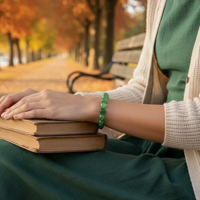 Tayvan Yeşim Taşı Faset Kesim Taşı Doğaltaş Bileklik - İçsel Yolculuk Temalı